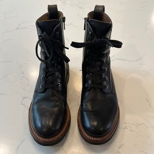 Frye Ella Moto Lace Bootie - Black - Size 9